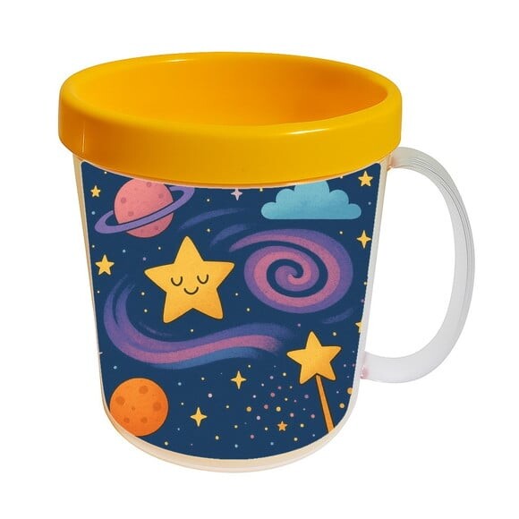 Caneca Acrílica Infantil Personalizada Galáxia Mágica