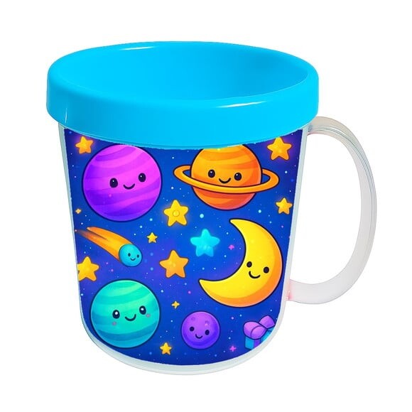 Caneca Acrílica Infantil Personalizada Galáxia Encantada
