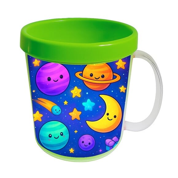 Caneca Acrílica Infantil Personalizada Galáxia Encantada