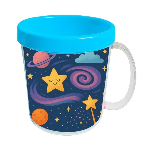 Caneca Acrílica Infantil Personalizada Galáxia Mágica