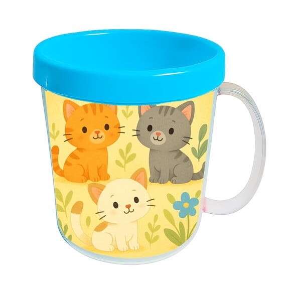Caneca Acrílica Infantil Personalizada Gatinhos