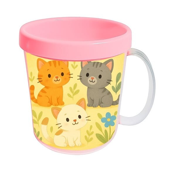 Caneca Acrílica Infantil Personalizada Gatinhos