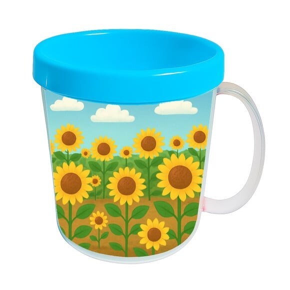 Caneca Acrílica Infantil Personalizada Girassóis