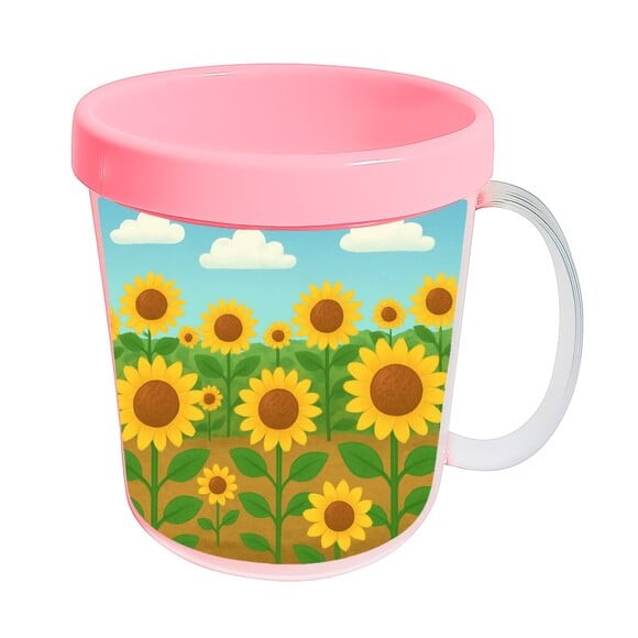 Caneca Acrílica Infantil Personalizada Girassóis