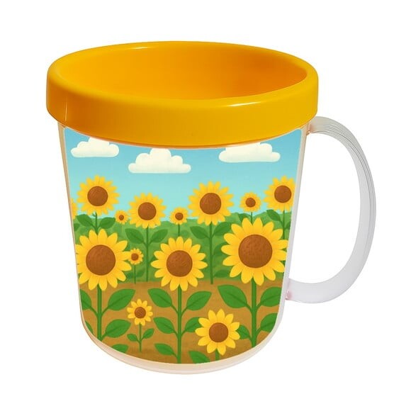 Caneca Acrílica Infantil Personalizada Girassóis