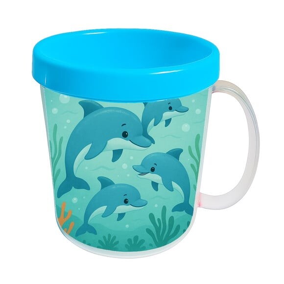 Caneca Acrílica Infantil Personalizada Golfinhos