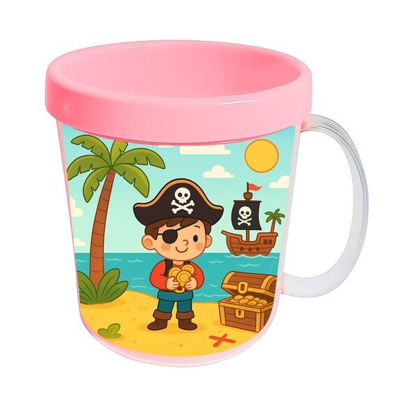 Caneca Acrílica Infantil Personalizada Ilha Pirata