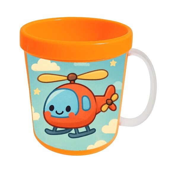 Caneca Acrílica Infantil Personalizada Helicóptero