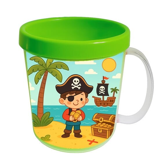 Caneca Acrílica Infantil Personalizada Ilha Pirata