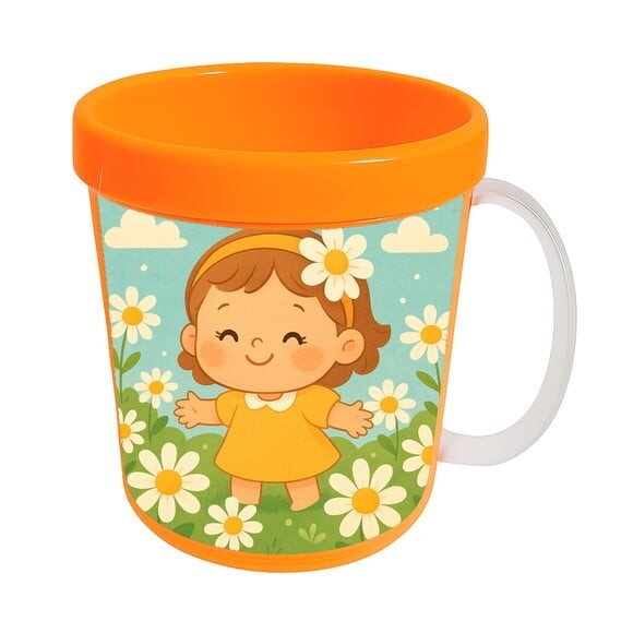 Caneca Acrílica Infantil Personalizada Jardim das Margaridas