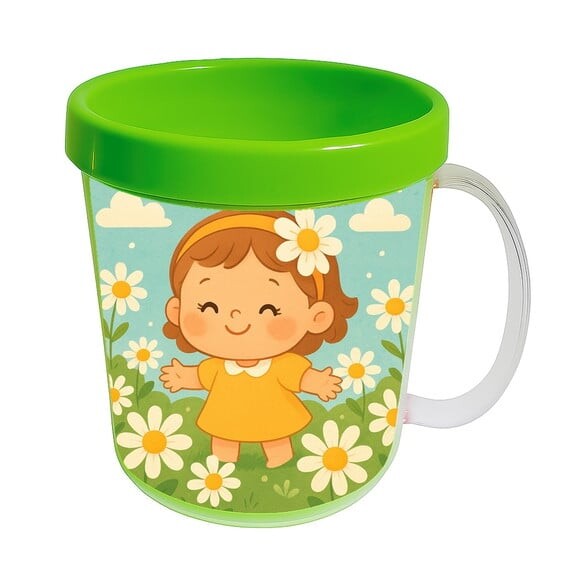 Caneca Acrílica Infantil Personalizada Jardim das Margaridas
