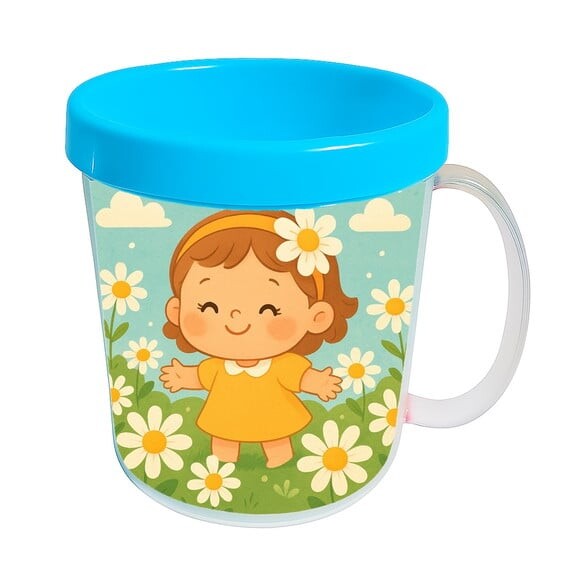 Caneca Acrílica Infantil Personalizada Jardim das Margaridas