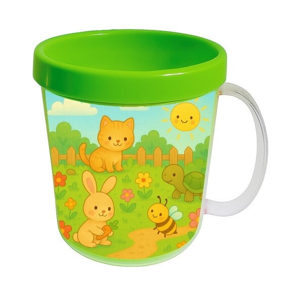 Caneca Acrílica Infantil Personalizada Jardim dos Bichinhos