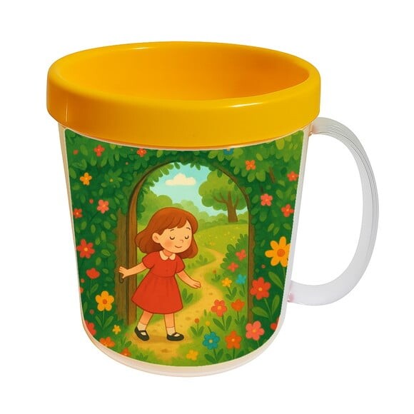 Caneca Acrílica Infantil Personalizada Jardim Secreto