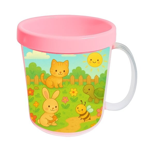 Caneca Acrílica Infantil Personalizada Jardim dos Bichinhos