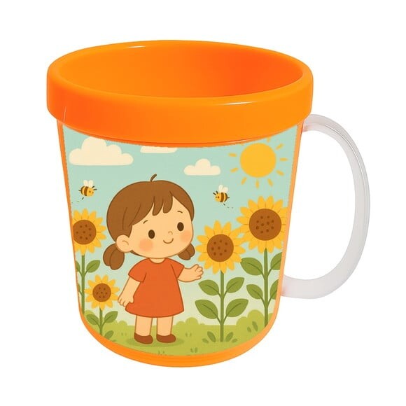 Caneca Acrílica Infantil Personalizada Jardim dos Girassóis