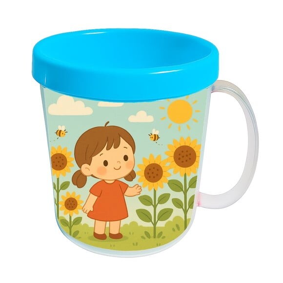 Caneca Acrílica Infantil Personalizada Jardim dos Girassóis
