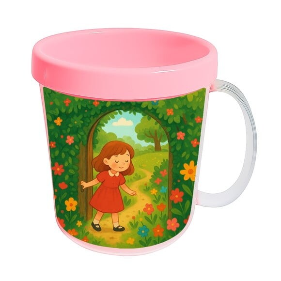 Caneca Acrílica Infantil Personalizada Jardim Secreto