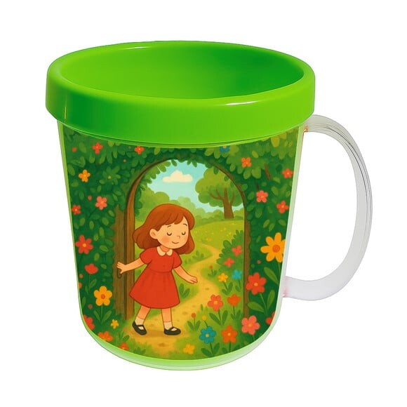 Caneca Acrílica Infantil Personalizada Jardim Secreto
