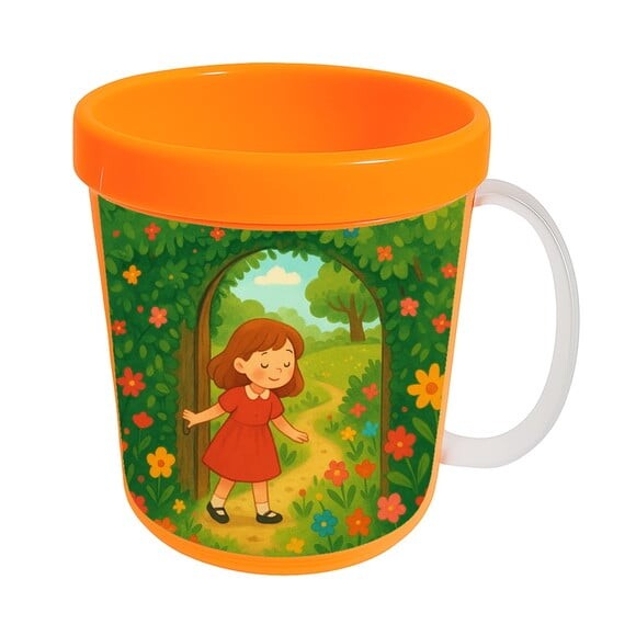 Caneca Acrílica Infantil Personalizada Jardim Secreto
