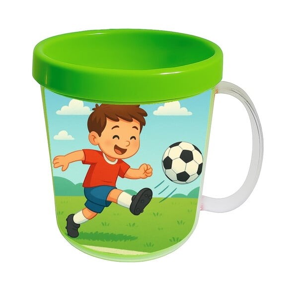 Caneca Acrílica Infantil Personalizada Jogador de Futebol