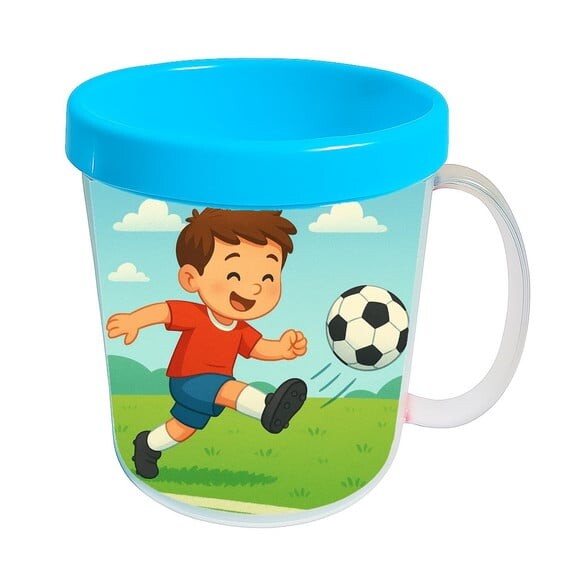 Caneca Acrílica Infantil Personalizada Jogador de Futebol