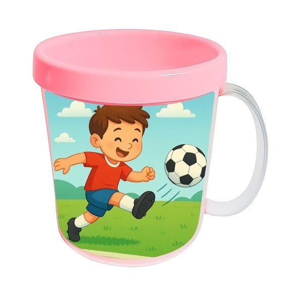 Caneca Acrílica Infantil Personalizada Jogador de Futebol