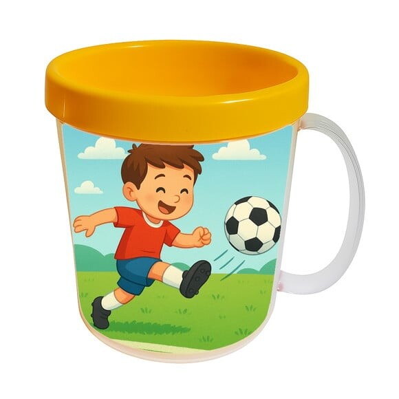 Caneca Acrílica Infantil Personalizada Jogador de Futebol