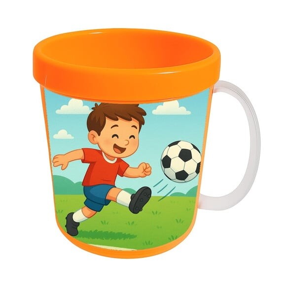 Caneca Acrílica Infantil Personalizada Jogador de Futebol