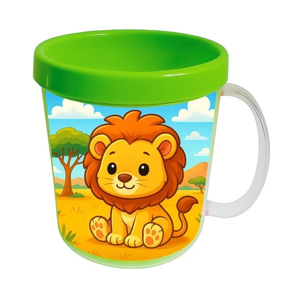Caneca Acrílica Infantil Personalizada Leão Baby