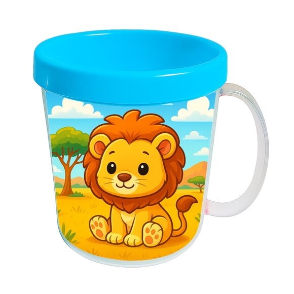 Caneca Acrílica Infantil Personalizada Leão Baby