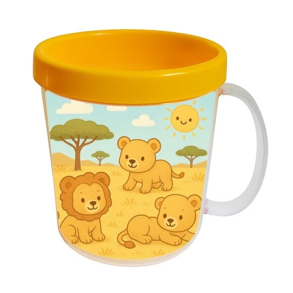 Caneca Acrílica Infantil Personalizada Leãozinhos