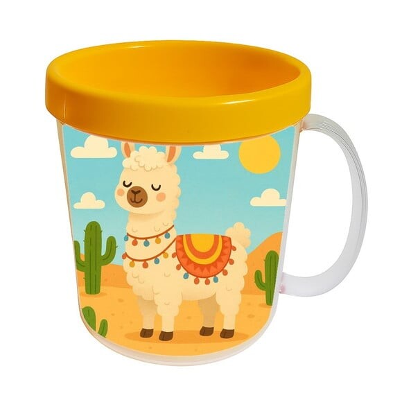 Caneca Acrílica Infantil Personalizada Lhama