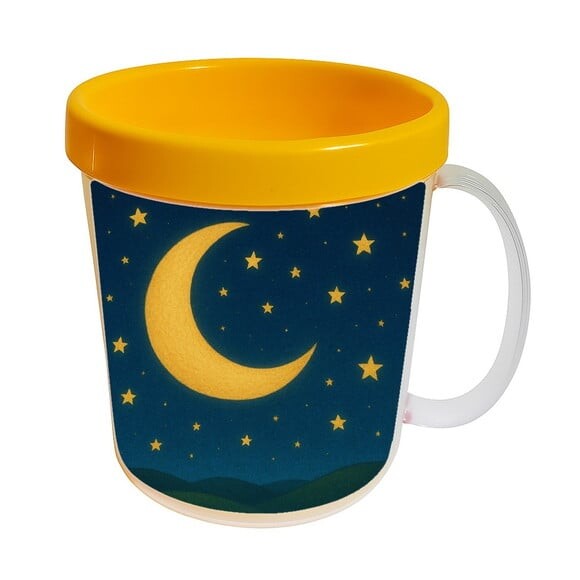 Caneca Acrílica Infantil Personalizada Lua e Estrelas