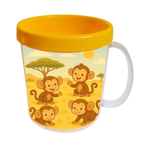 Caneca Acrílica Infantil Personalizada Macaquinhos