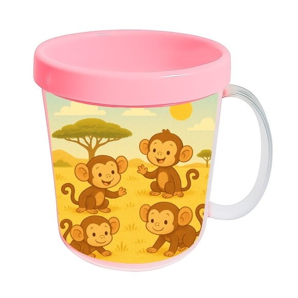 Caneca Acrílica Infantil Personalizada Macaquinhos