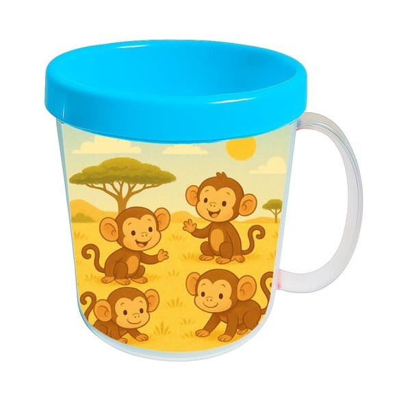 Caneca Acrílica Infantil Personalizada Macaquinhos