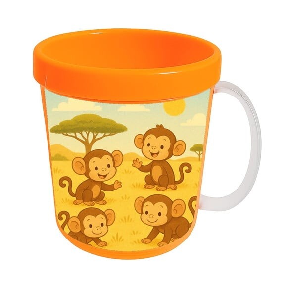 Caneca Acrílica Infantil Personalizada Macaquinhos