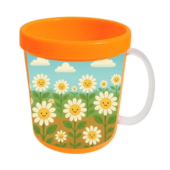 Caneca Acrílica Infantil Personalizada Margaridas