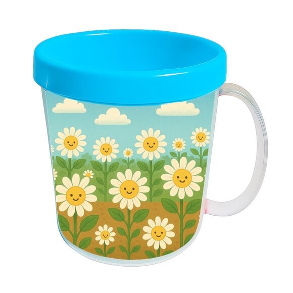 Caneca Acrílica Infantil Personalizada Margaridas