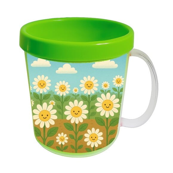 Caneca Acrílica Infantil Personalizada Margaridas