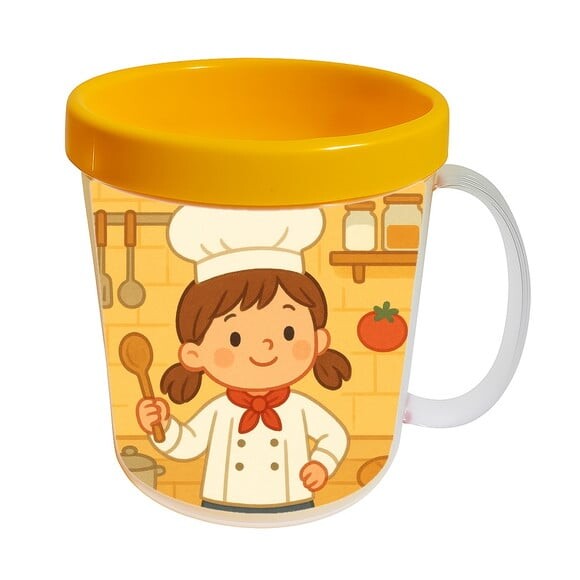 Caneca Acrílica Infantil Personalizada Mini Chefe Menina