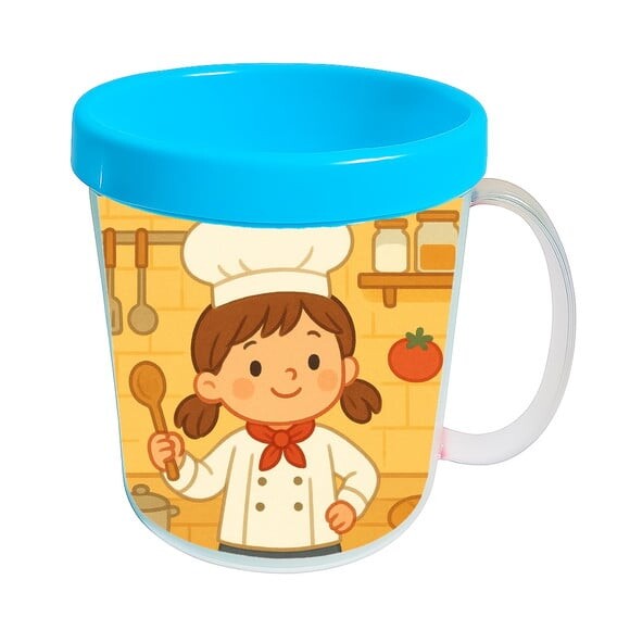 Caneca Acrílica Infantil Personalizada Mini Chefe Menina