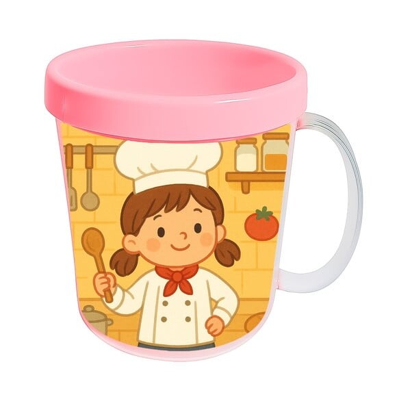 Caneca Acrílica Infantil Personalizada Mini Chefe Menina