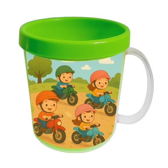 Caneca Acrílica Infantil Personalizada Motocicletas Kids
