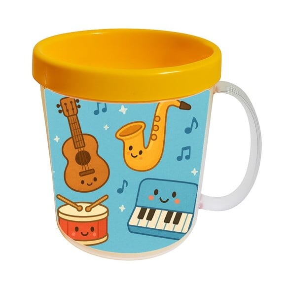 Caneca Acrílica Infantil Personalizada Músicas Instrumentos