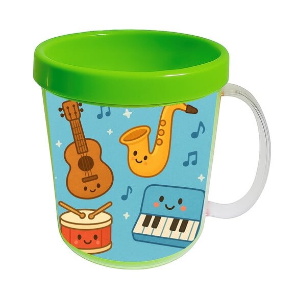 Caneca Acrílica Infantil Personalizada Músicas Instrumentos