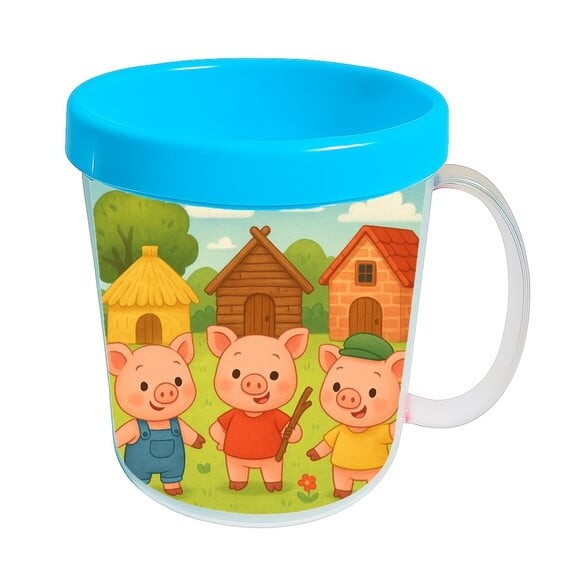 Caneca Acrílica Infantil Personalizada os Três Porquinhos