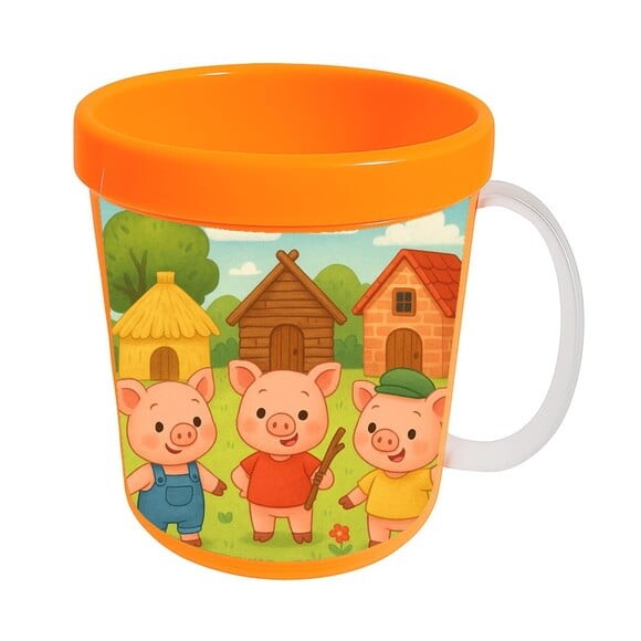 Caneca Acrílica Infantil Personalizada os Três Porquinhos