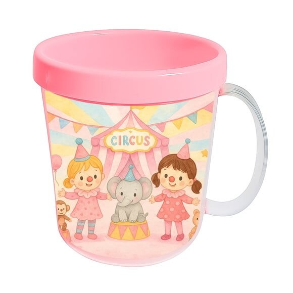 Caneca Acrílica Infantil Personalizada Palhacinhas Aquarela